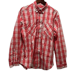 HEYBO outdoors Men’s long sleeve red & white shirt size M GUC.